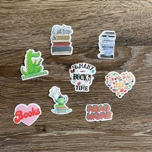 Bookish Vinyl Stickers, Set of 8